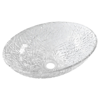 PURUS sklenené gravírované umývadlo 50x15,5x36 cm, číra TY305CL