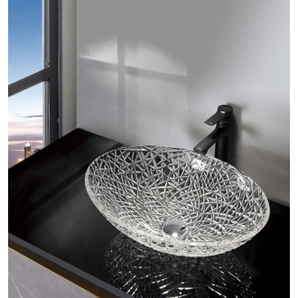 PURUS sklenené gravírované umývadlo 50x15,5x36 cm, číra TY305CL