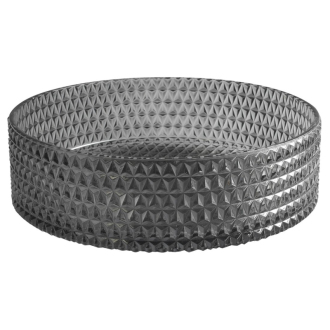MARAGUA sklenené gravírované umývadlo, priemer 39,5 cm, čierna TY214