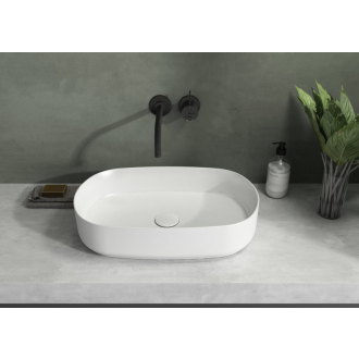 INFINITY OVAL keramické umývadlo na dosku, 55x36 cm, biela mat 10NF65055-2L