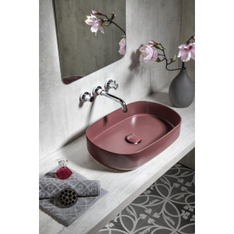 INFINITY OVAL keramické umývadlo na dosku, 55x36 cm, maroon red 10NF65055-2R