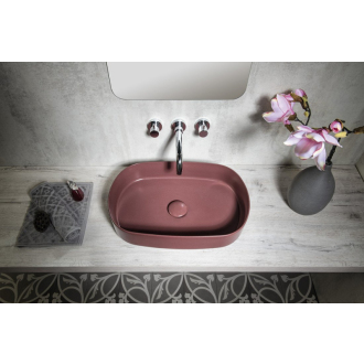 INFINITY OVAL keramické umývadlo na dosku, 55x36 cm, maroon red 10NF65055-2R