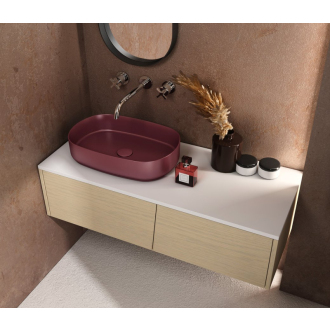 INFINITY OVAL keramické umývadlo na dosku, 55x36 cm, maroon red 10NF65055-2R