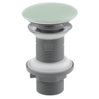 Umývadlová výpusť 5/4“, click-clack, keramická zátka, hr.20-70mm, matná zelená mint