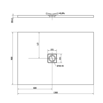 FLEXIA vanička z liateho mramoru s možnosťou úpravy rozmeru, 130x90x3cm, biela mat 72896MAT