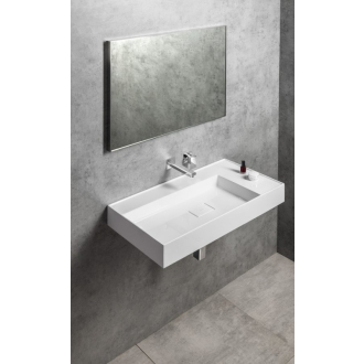 GODIVA umývadlo 83x44cm, bez otvoru pre batériu, liaty mramor, biela GU083L-0