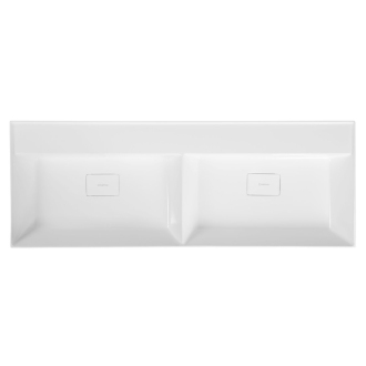 GODIVA dvojumývadlo 119x44cm, bez otvoru pre batériu, liaty mramor, biela GU119-0