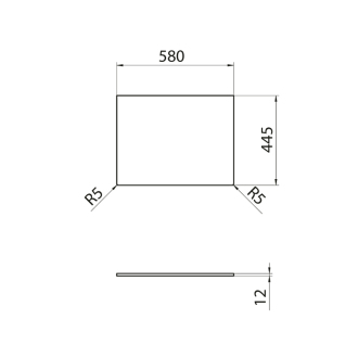 Doska Rockstone 580x12x440mm, biela mat DTR58-0101