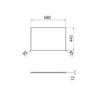 Doska Rockstone 680x12x440mm, biela mat DTR68-0101