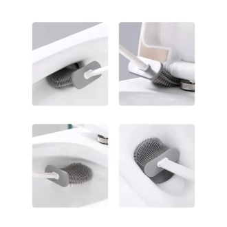 WC silikónová štetka nástenná/na postavenie, biela TF010
