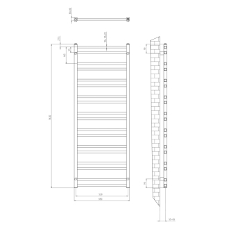 METRO DOS vykurovacie teleso 550x1430mm, chróm IR430R
