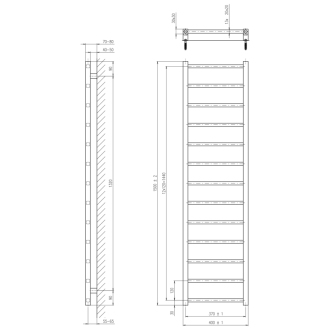 METRO LIGHT vykurovacie teleso 400x1500mm, chróm IR447R