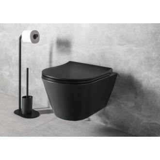 AVVA závesná WC misa Rimless, 35,5x53 cm, čierna mat 100314-110