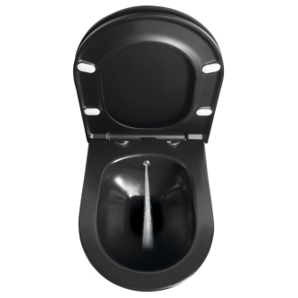 AVVA závesná WC misa Rimless s bidet. spŕškou, 35,5x53 cm, čierna mat 100312-110
