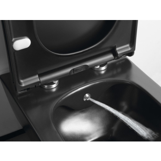 AVVA závesná WC misa Rimless s bidet. spŕškou, 35,5x53 cm, čierna mat 100312-110