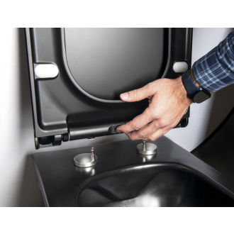 AVVA WC Slim sedátko s pomalým zatváraním, čierna 100787-110