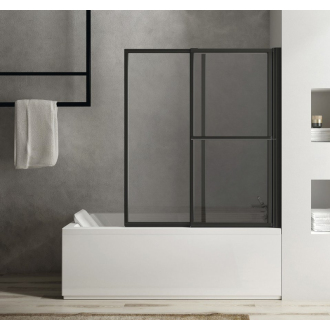 OLBIA vaňová zástena s pneumatickým zdvihom, š. 1230 mm, čierna mat, číre sklo 30317B