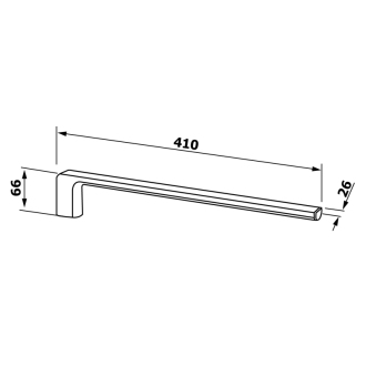 PIRENEI pevný držiak uterákov 410mm, chróm PI2213