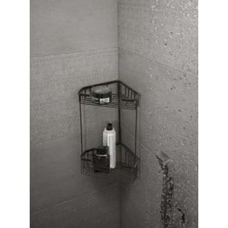 SMART dvojposchodová rohová polica 200x325x151mm, čierna mat 2482-14