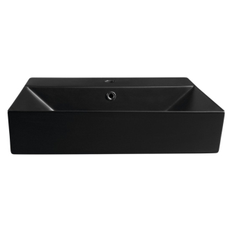 Aqualine SISTEMA keramické umývadlo 60x42cm, čierna mat 10SF50060-2N
