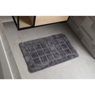 Aqualine DELHI Kúpeľňová predložka 50x80 cm s protišmykom, 100% polyester, sivá 1712300