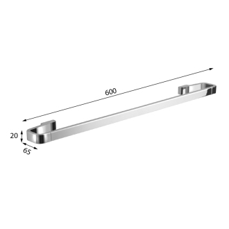 SAMOA držiak uterákov 600x65mm, chróm A8216013