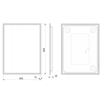 Aqualine TAURI LED podsvietené zrkadlo 60x80cm TW260