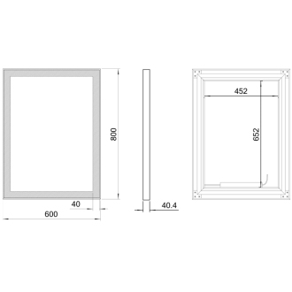 GANO zrkadlo s LED osvetlením 60x80cm, čierna LG260