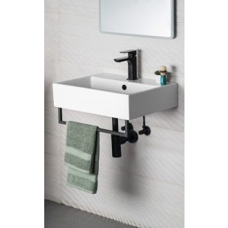HANG držiak uterákov pod umývadlo 460x98mm, čierna mat