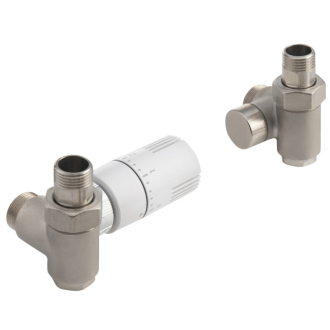 Aqualine ECO COMBI pripojovacia sada ventilov, termostatická, ľavá, nikel/biela CP993S