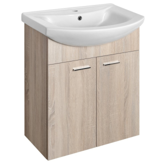 Aqualine ZOJA umývadlová skrinka 61,5x74x32,5cm, dub platín, 2x dvierka 51163