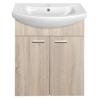 Aqualine ZOJA umývadlová skrinka 61,5x74x32,5cm, dub platín, 2x dvierka 51163