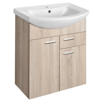 Aqualine ZOJA umývadlová skrinka 61,5x74x32cm, 2x dvierka, 1x zásuvka, dub platín 51165