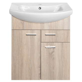 Aqualine ZOJA umývadlová skrinka 61,5x74x32cm, 2x dvierka, 1x zásuvka, dub platín 51165
