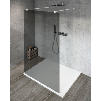 VARIO WHITE jednodielna sprchová zástena do priestoru, dymové sklo, 1300 mm GX1313GX2215