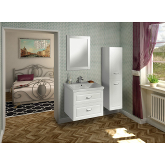 Aqualine FAVOLO zrkadlo v ráme 70x90cm, biela mat FV090