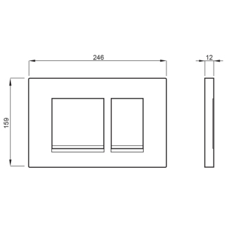 SCHWAB CERES ovládacie tlačidlo, 246x159 mm, biela lesk P67-0130-0250