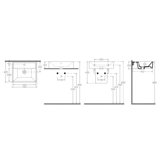 VEGA zostava kúpeľňového nábytku, š. 145 cm, biela/dub platín VG073-02