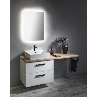 VEGA zostava kúpeľňového nábytku, š. 145 cm, biela/dub platín VG073-02