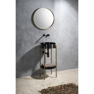 AURUM nerezové umývadlo, priemer 38 cm, vrátane výpuste, antracit AU101