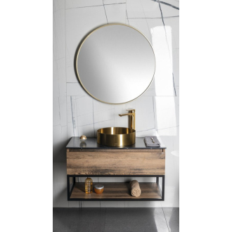 AURUM nerezové umývadlo, priemer 38 cm, vrátane výpuste, zlatá AU201