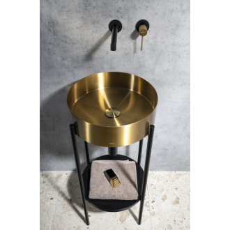 AURUM nerezové umývadlo, priemer 38 cm, vrátane výpuste, zlatá AU201