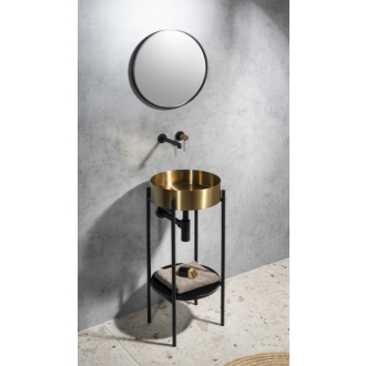 AURUM nerezové umývadlo, priemer 38 cm, vrátane výpuste, zlatá AU201
