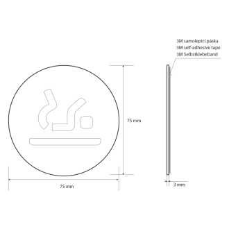 Prebaľovňa označenie priemer 75mm, brúsený nerez XP113