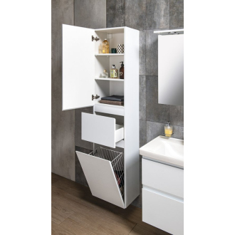 Aqualine ALTAIR vysoká skrinka s košom 40x184x31cm, biela AI185L