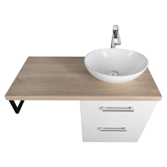 VEGA zostava kúpeľňového nábytku, š. 97,5 cm, biela/dub platín VG052-02
