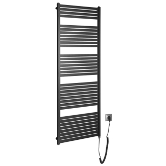 Aqualine TONDI-E elektrické vykurovacie teleso rovné 600x1690 mm, 800W, čierna mat DE496T