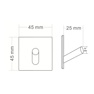 Samolepiaci háčik, čierna mat 31203