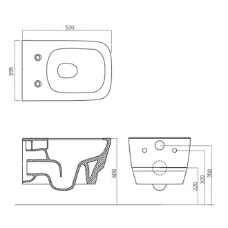 Závesné WC BELLO Rimless s podomietkovou nádržkou a tlačidlom Schwab, biela 100214-SET5
