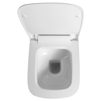 Závesné WC BELLO Rimless s podomietkovou nádržkou a tlačidlom Schwab, biela 100214-SET5